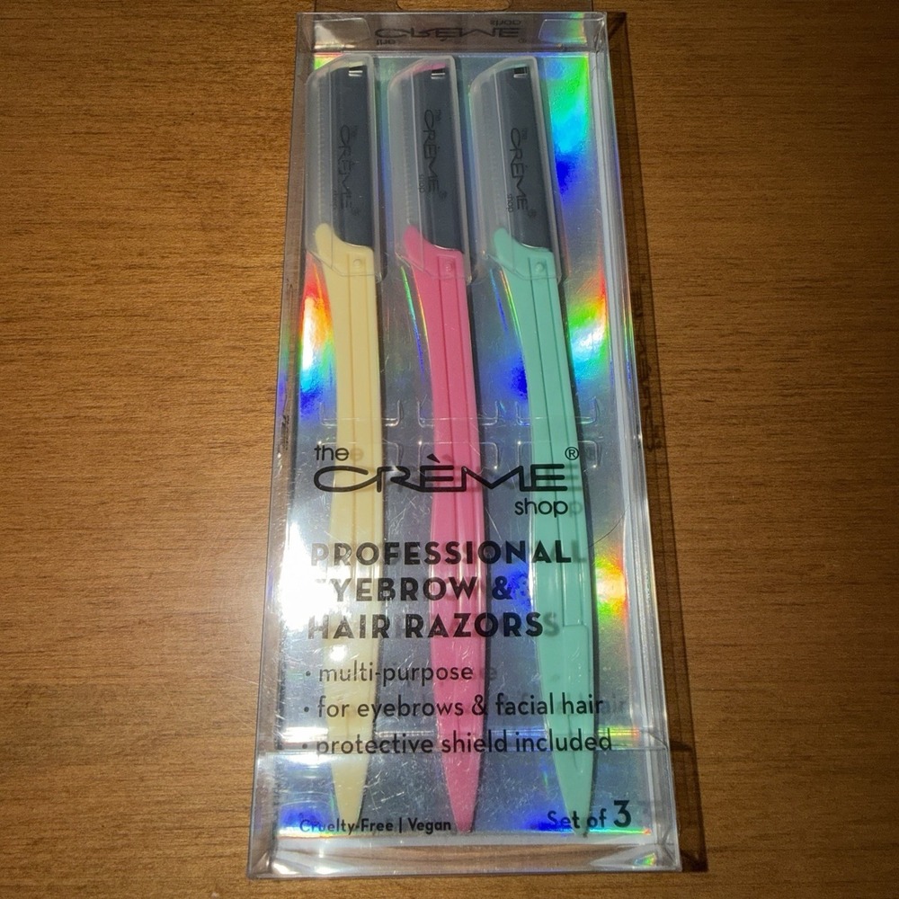 NEW The Creme Shop Professional Eyebrow & Hair Razors Set of‎ 3 Multi Purpose
